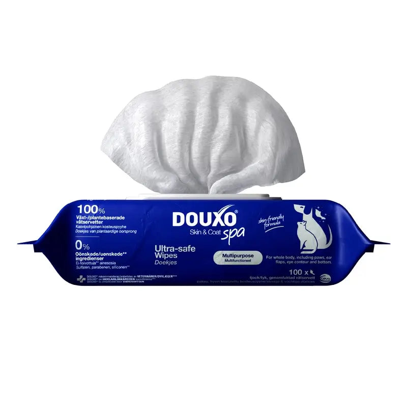 Douxo Skin & Coat Spa Toalhetes multiusos para cães e gatos, 100 unid.