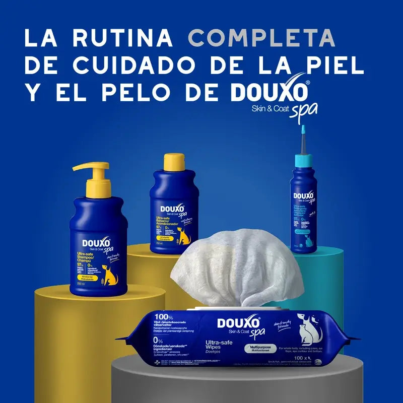 Douxo Skin & Coat Spa Toalhetes multiusos para cães e gatos, 100 unid.