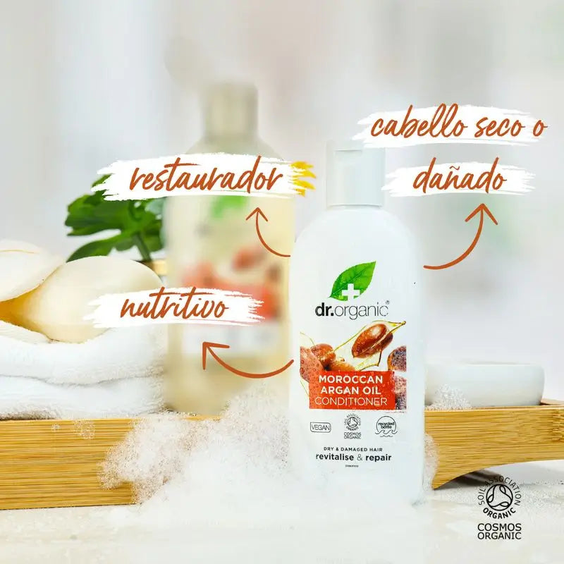 Dr. Organic Argan Oil Conditioner Cabelo seco ou danificado, 265 ml