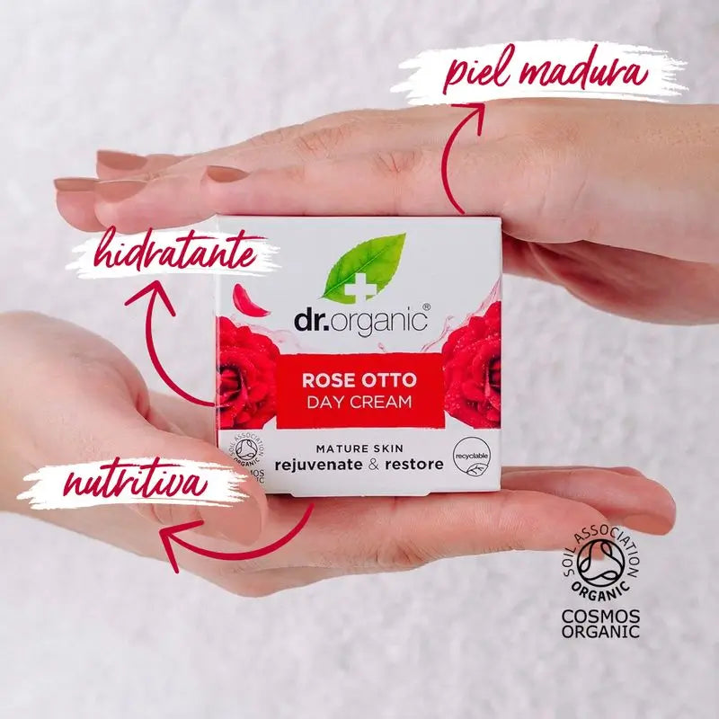 Dr.Organic Rosa Damascena Creme de Dia para a Pele Madura, 50 ml