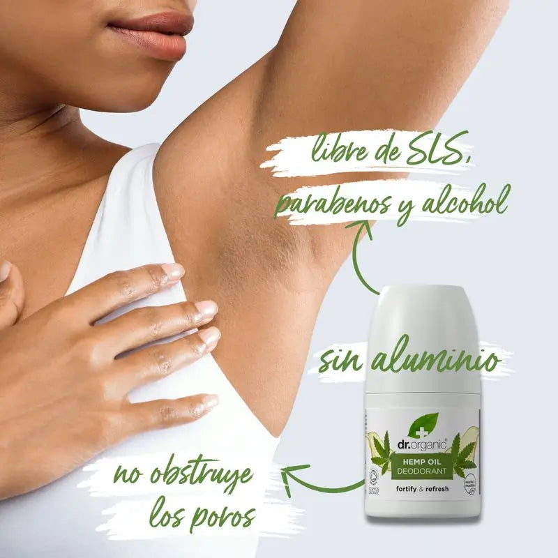 Dr. Organic Hemp Oil Desodorizante Todos os Tipos de Pele, 50 ml