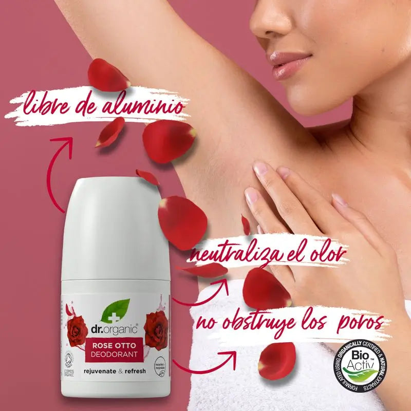 Dr.Organic Rosa Damascena Desodorizante para a Pele Madura, 50 ml