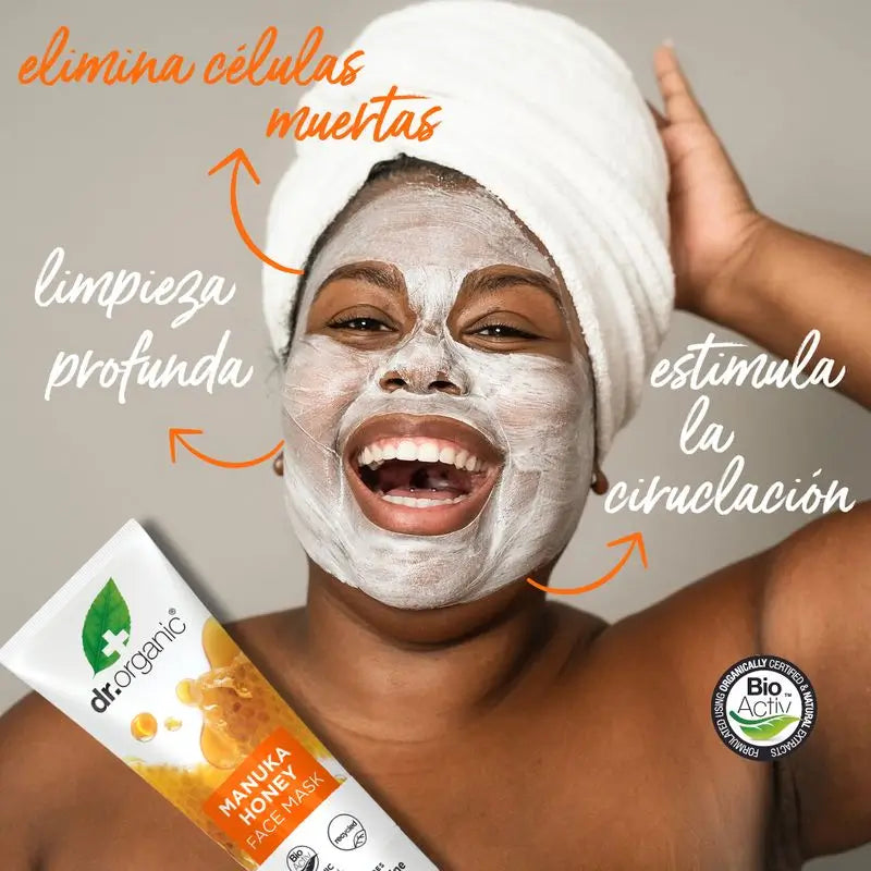 Dr.Organic Manuka Honey Máscara Facial Pele Seca e Sensível, 125 ml