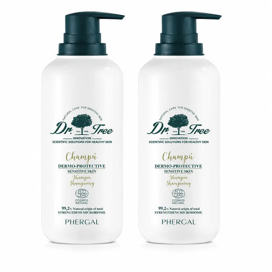 Champô Dermo-Protetor Dr. Tree Natural para Couro Cabeludo Sensível 400ml, embalagem 2