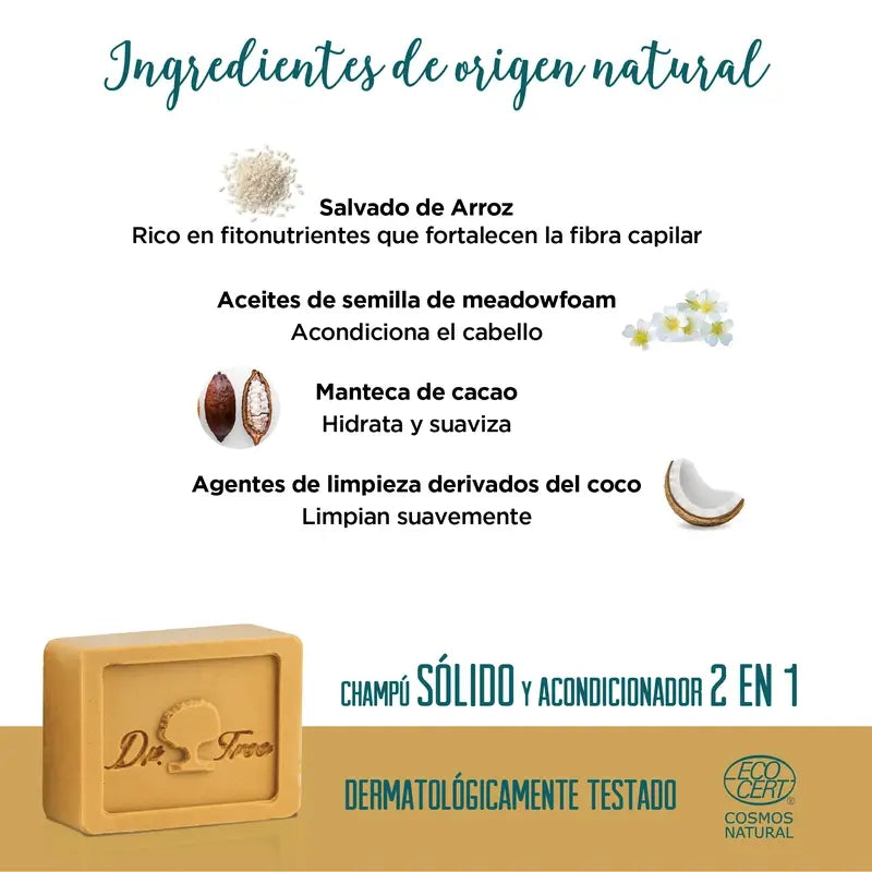 Champô sólido revitalizante Dr. Tree Eco para couros cabeludos sensíveis