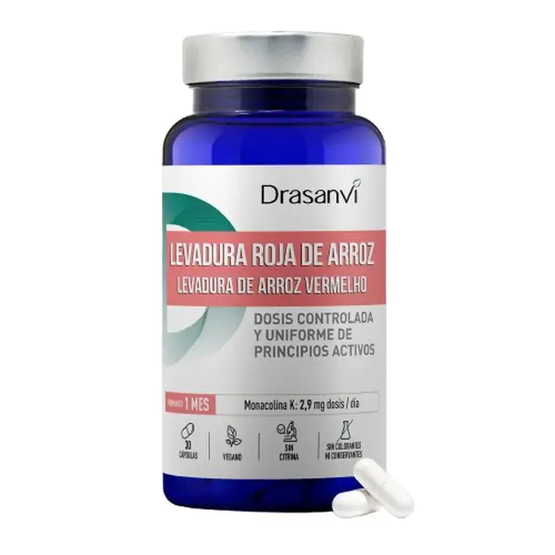 Drasanvi Levedura Vermelha de Arroz (2,9Mg Monacolin K 30 Cápsulas