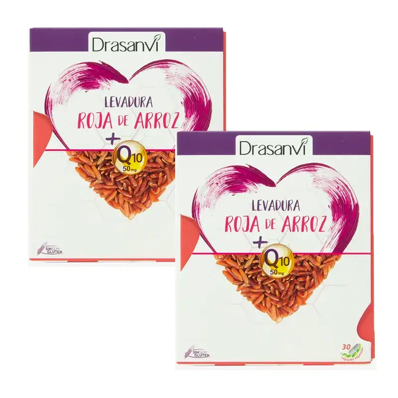 Levedura de arroz vermelho Drasanvi (2,9 Mg Monacolin K) Coenzima Q10, 2X30 Cápsulas