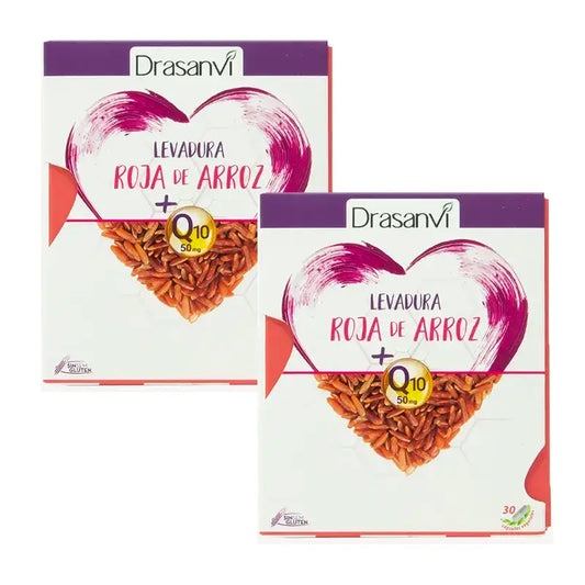 Levedura de arroz vermelho Drasanvi (2,9 Mg Monacolin K) Coenzima Q10, 2X30 Cápsulas
