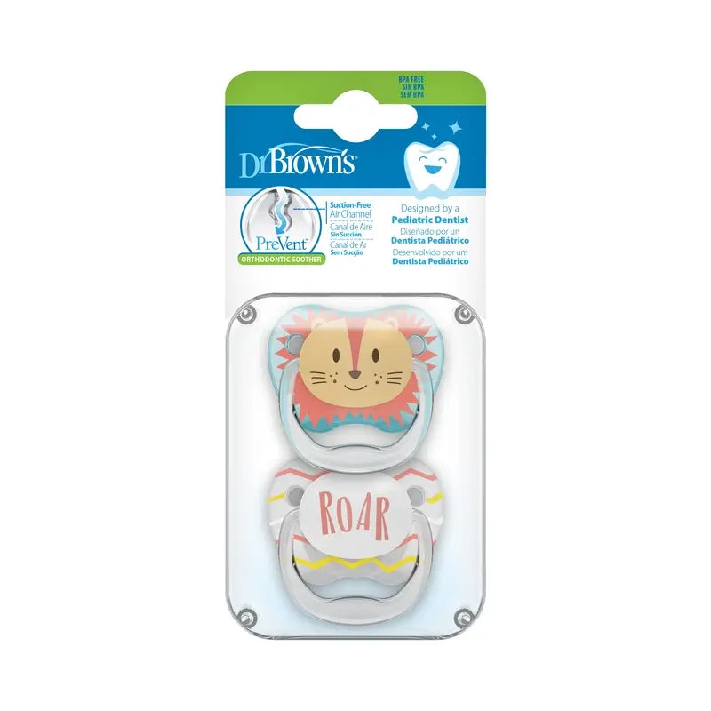 Chupeta clássica Dr.Brown's Prevent Animal Faces T1 0-6 Meses - Menino