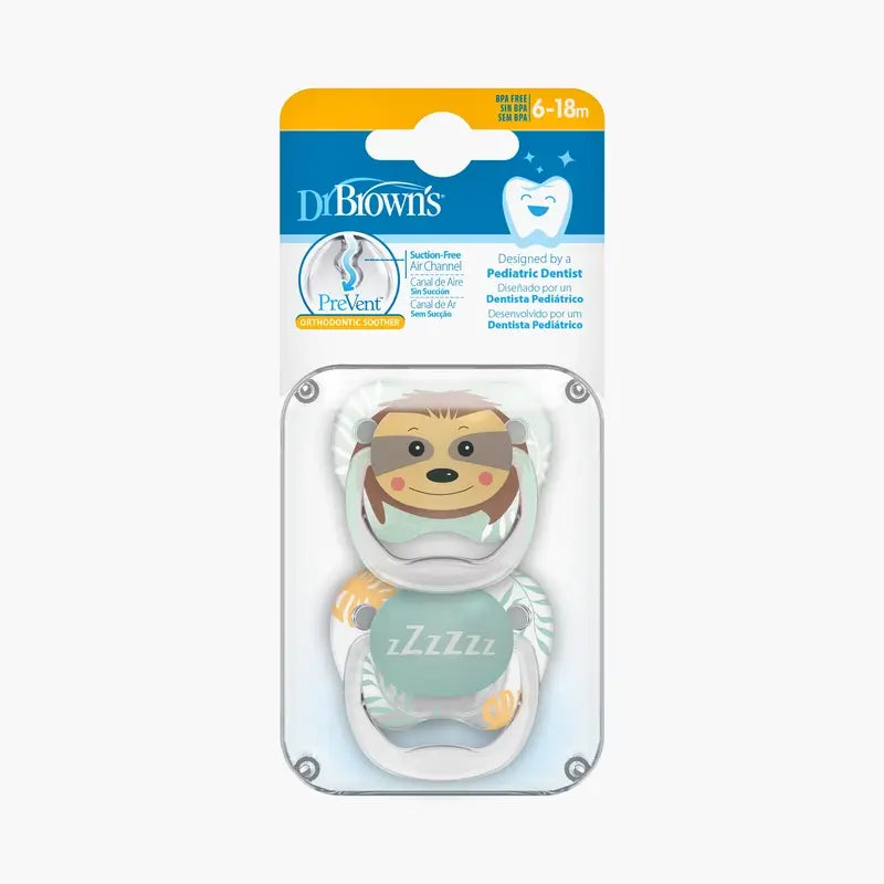 Dr.Brown's Prevent Classic Animal Faces Pacifier T2 6-18 Meses - Menina