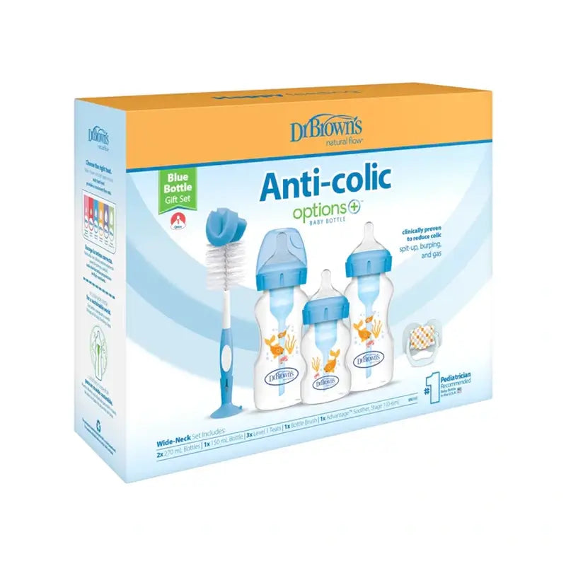 Pacote de oferta Dr.Brown's Blue Wide Mouth Options+