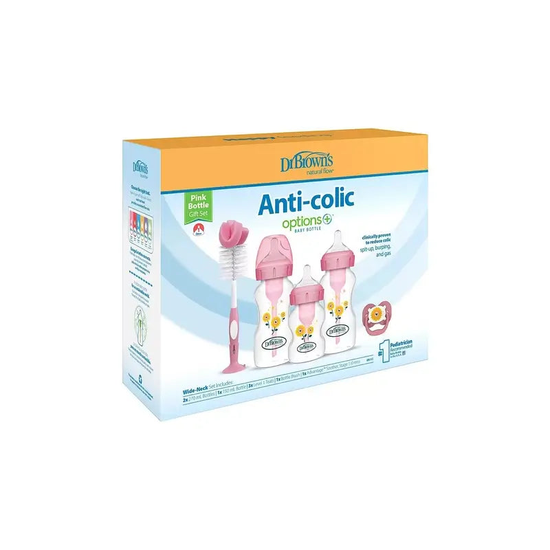 Pacote de oferta Dr.Brown's Pink Wide Mouth Options+