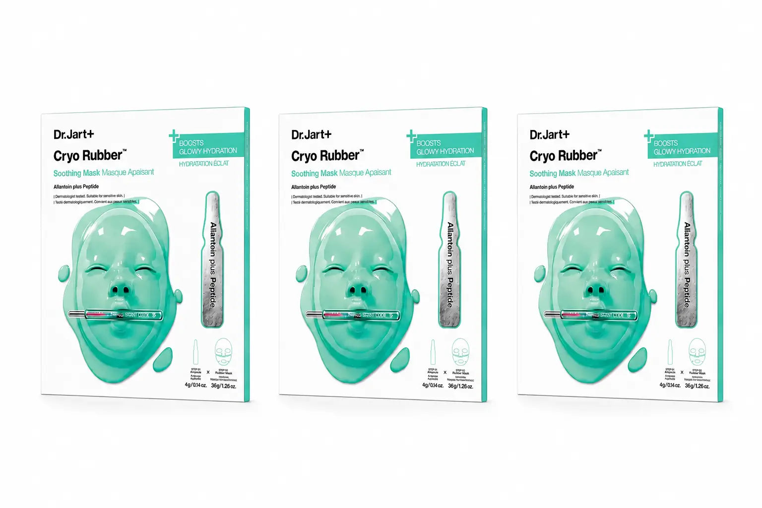 Dr.Jart+ Dr.Jart+ Máscara Calmante Cryo Rubber Soothing Mask, embalagem com 3 unidades