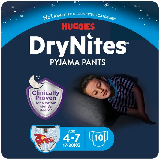 Drynites Night Nappies Tamanho 4-7 Criança, 10 unidades.