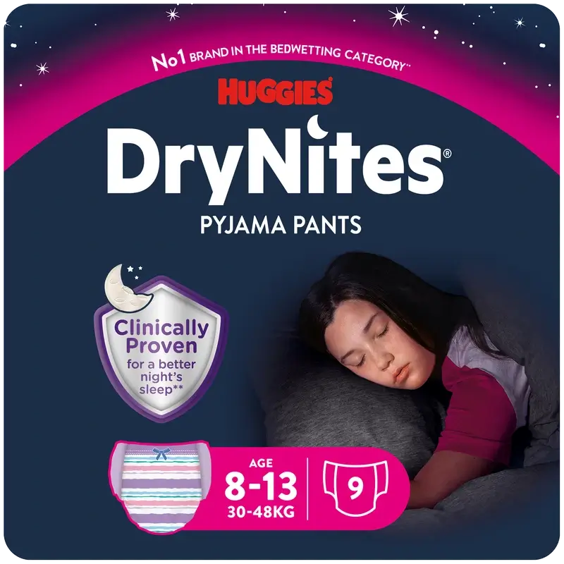 Drynites Night Nappies Tamanho 8-13 Menina , 9 peças