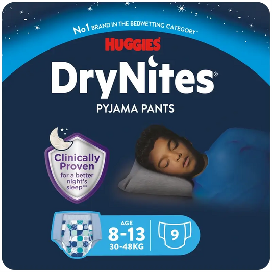 Drynites Nighttime Nappies Tamanho 8-13 Rapaz , 9 peças