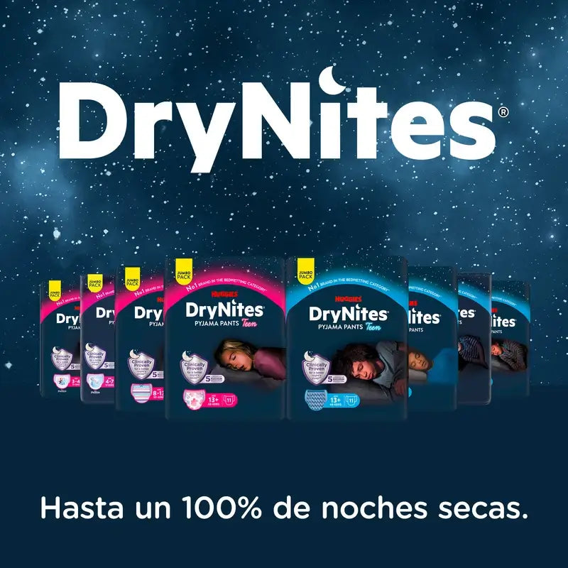 Drynites Tamanho +13 Fraldas de noite para menina, 11 unidades.