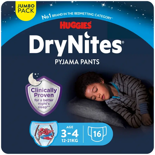 Drynites Fraldas de noite para crianças tamanho 3-4, 16 unidades.