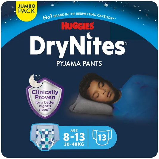 Drynites Tamanho 8-13 Fraldas de noite para crianças, 13 unidades.