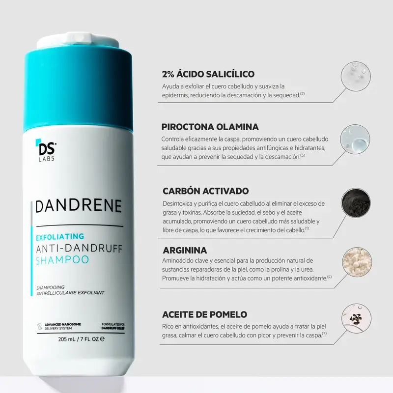Ds Laboratories Dandrene Champô Esfoliante Anti-Caspa, 205ml