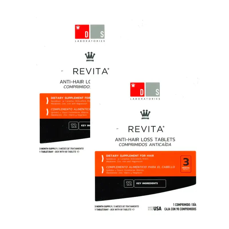 Ds Laboratories Revita Anti-Hair Loss Tablets, Embalagem 2 x 90 unidades