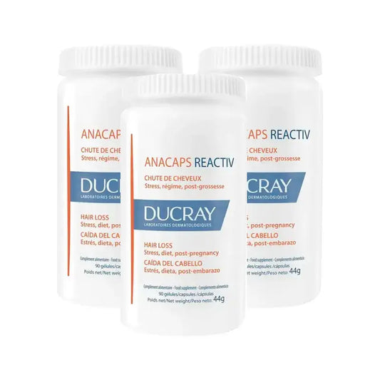 Ducray Suplemento alimentar para a queda de cabelo Anacaps Reactiv, Embalagem 3 x 90 comprimidos