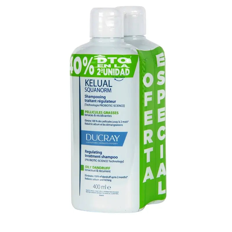 Ducray Kelual Squanorm Champô Caspa Oleosa 2 X 400Ml