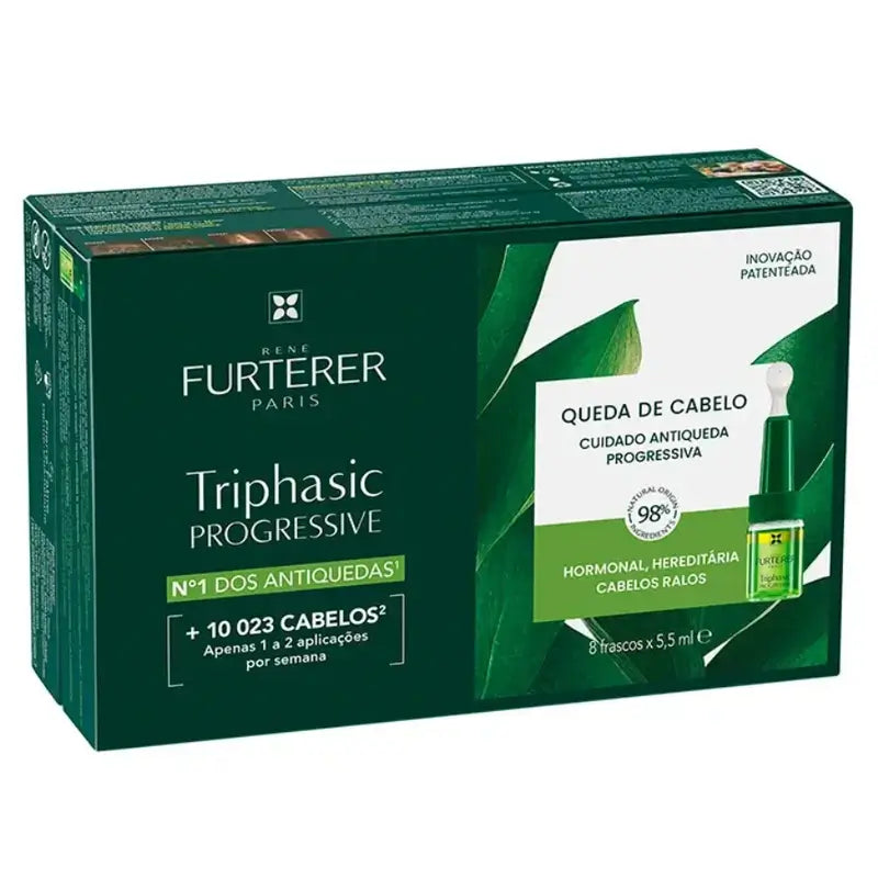 Rene Furterer Queda de cabelo progressiva trifásica, Embalagem 2 x 8 frascos
