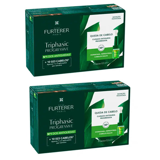 Rene Furterer Pack Queda progressiva trifásica progressiva do cabelo, 8 garrafas
