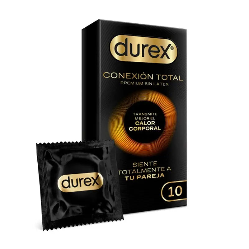 Preservativo Durex Total Connection Ultra Thin Plus Sem Látex Tecnologia Body Feel, 10 Preservativos
