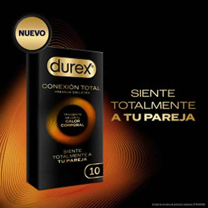 Preservativo Durex Total Connection Ultra Thin Plus Sem Látex Tecnologia Body Feel, 10 Preservativos