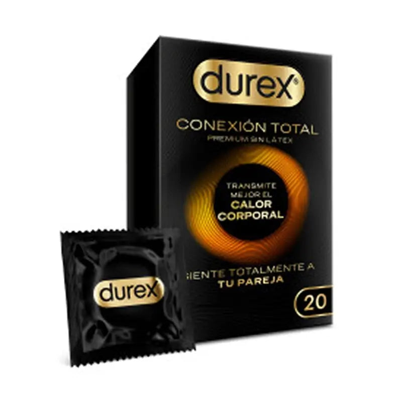 Preservativo Durex Total Connection Ultra Thin Plus Sem Látex Tecnologia Body Feel, 20 Preservativos