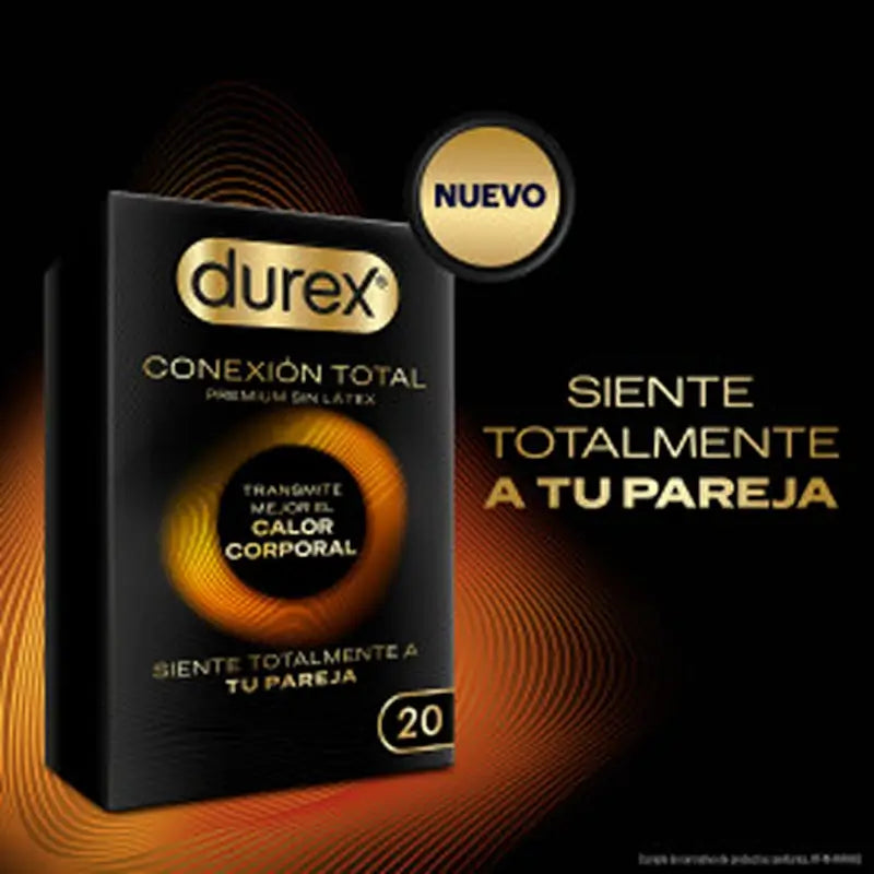 Preservativo Durex Total Connection Ultra Thin Plus Sem Látex Tecnologia Body Feel, 20 Preservativos