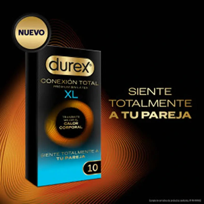 Durex Total Connection XL Ultra Thin Plus Preservativos sem látex Tecnologia Body Feel, 10 preservativos