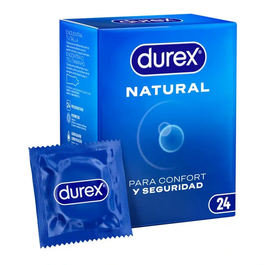 DUREX natural plus easy sobre preservativos 24 unidades