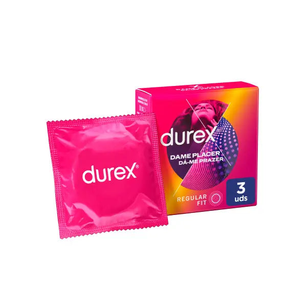 Preservativos Durex Give Me Pleasure, com Pontos e Estrias para Estimulação Extra, 3 Preservativos