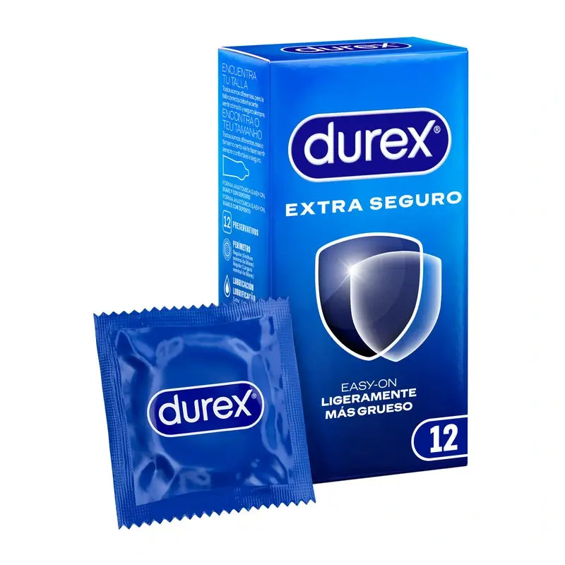DUREX easy on preservativos extra seguros 12 unidades