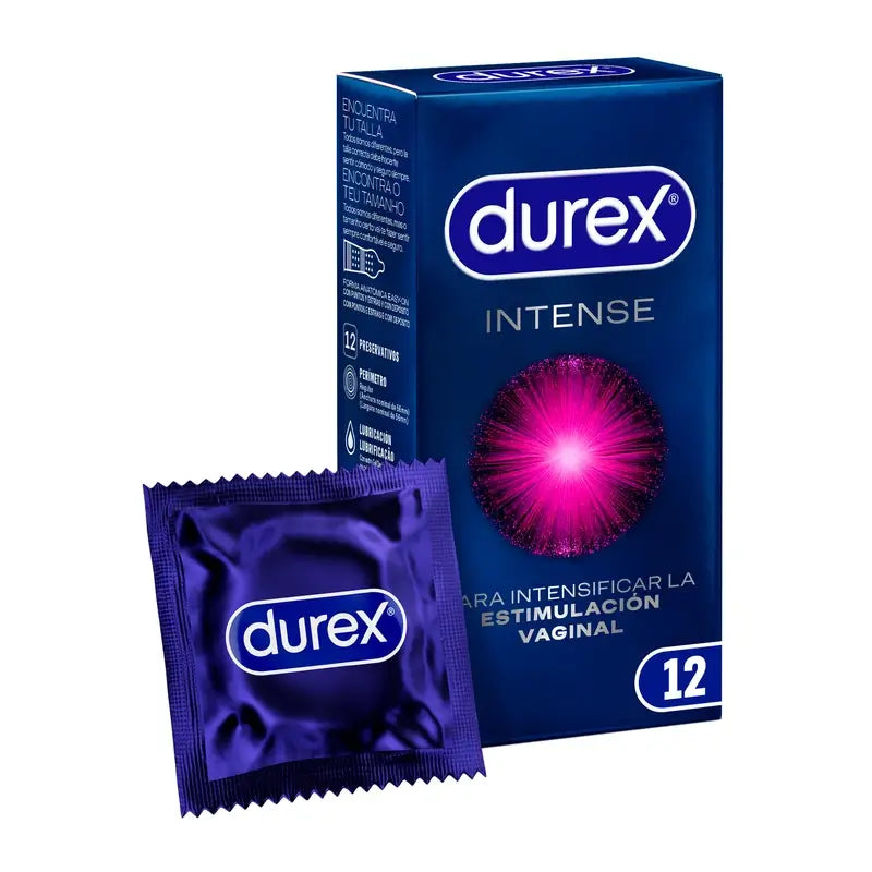 DUREX PRESERVATIVOS ORGÁSMICOS INTENSOS 12 PRESERVATIVOS