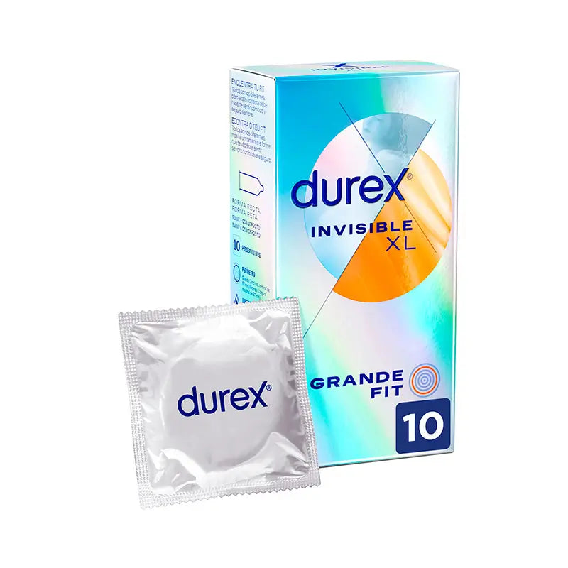 Durex Invisible XL Ultra Finos, 10 Preservativos Tamanho XL