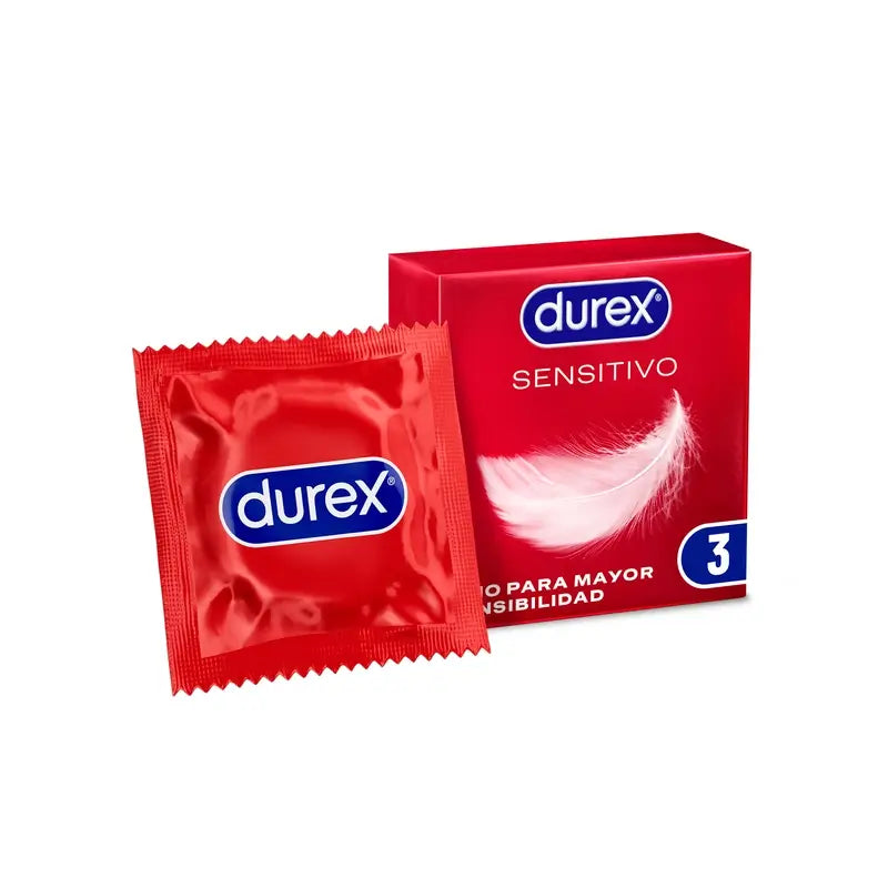Preservativos Durex Preservativos Sensitive Soft Sensitive, Fino para Sensibilidade, 3 Preservativos