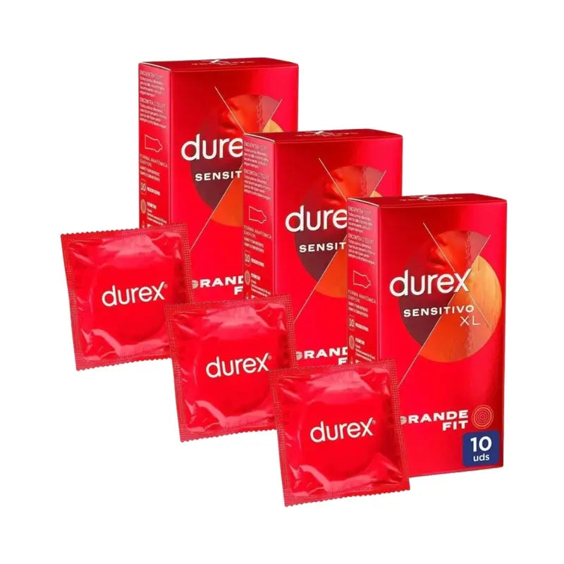Preservativos Durex Soft Sensitive para uma maior sensibilidade Tamanho Xl 10 Embalagem de 3
