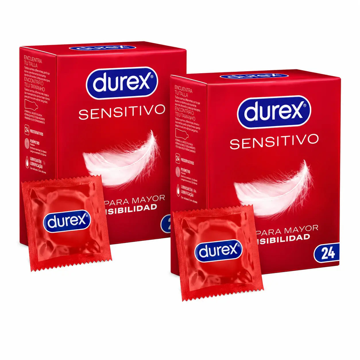 Pacote de preservativos Durex Ultra Fino e Suave, 24 x 2