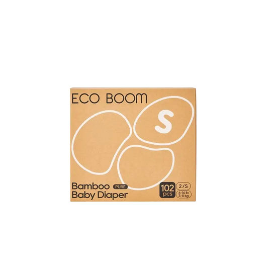 ECO BOOM PURE 100% fraldas de bambu naturais - Tamanho 2/S (3-8 kg) - 102 pcs.