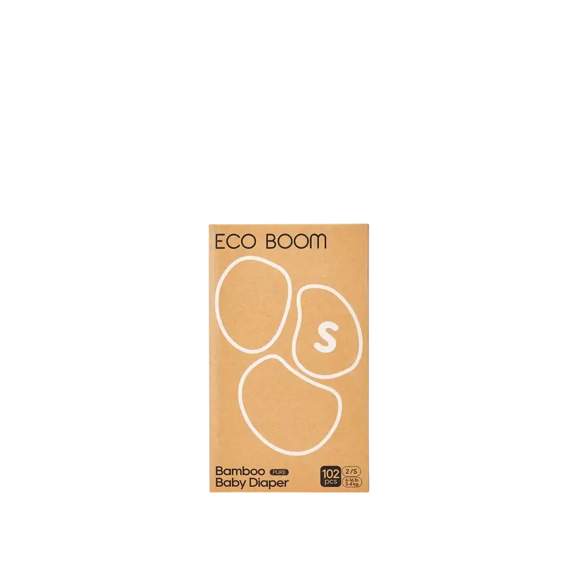 ECO BOOM PURE 100% fraldas de bambu naturais - Tamanho 2/S (3-8 kg) - 102 pcs.