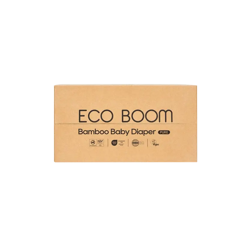 ECO BOOM PURE 100% fraldas de bambu naturais - Tamanho 2/S (3-8 kg) - 102 pcs.