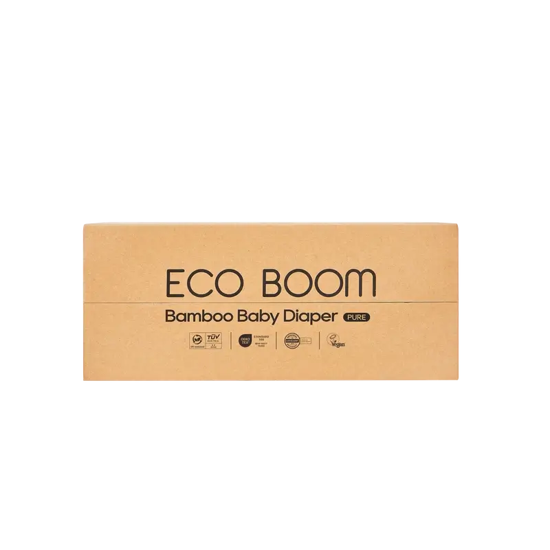 ECO BOOM PURE Fraldas de bambu 100% naturais - Tamanho 3/M (6-10 kg) - 68 unidades