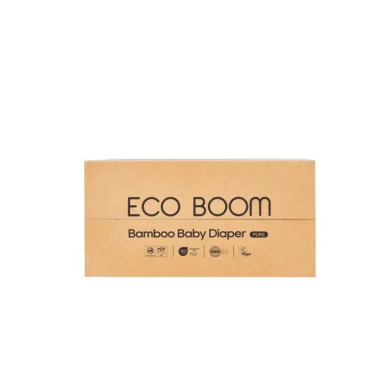 ECOBOOM PURE 100% fraldas de bambu naturais - Tamanho 5/XL (12-17 kg) - 48 unidades.