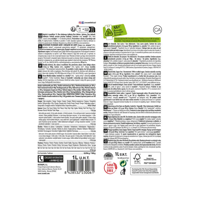 Ecomil Amêndoa Natureza