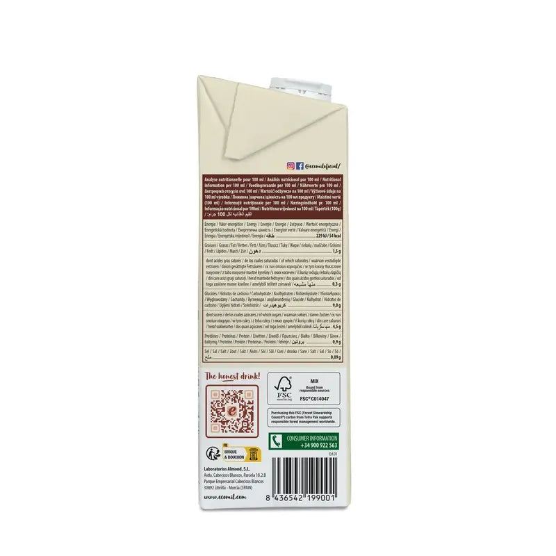 Ecomil Bebida vegetal biológica com sabor a baunilha Tetrabrik Bio, 1 litro