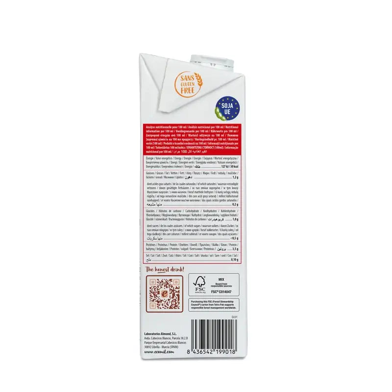 Ecomil Bebidas Vegetais Soja Biológica, 1 litro